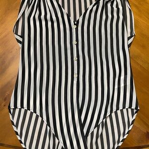 Guess Black & White Striped Women's Top